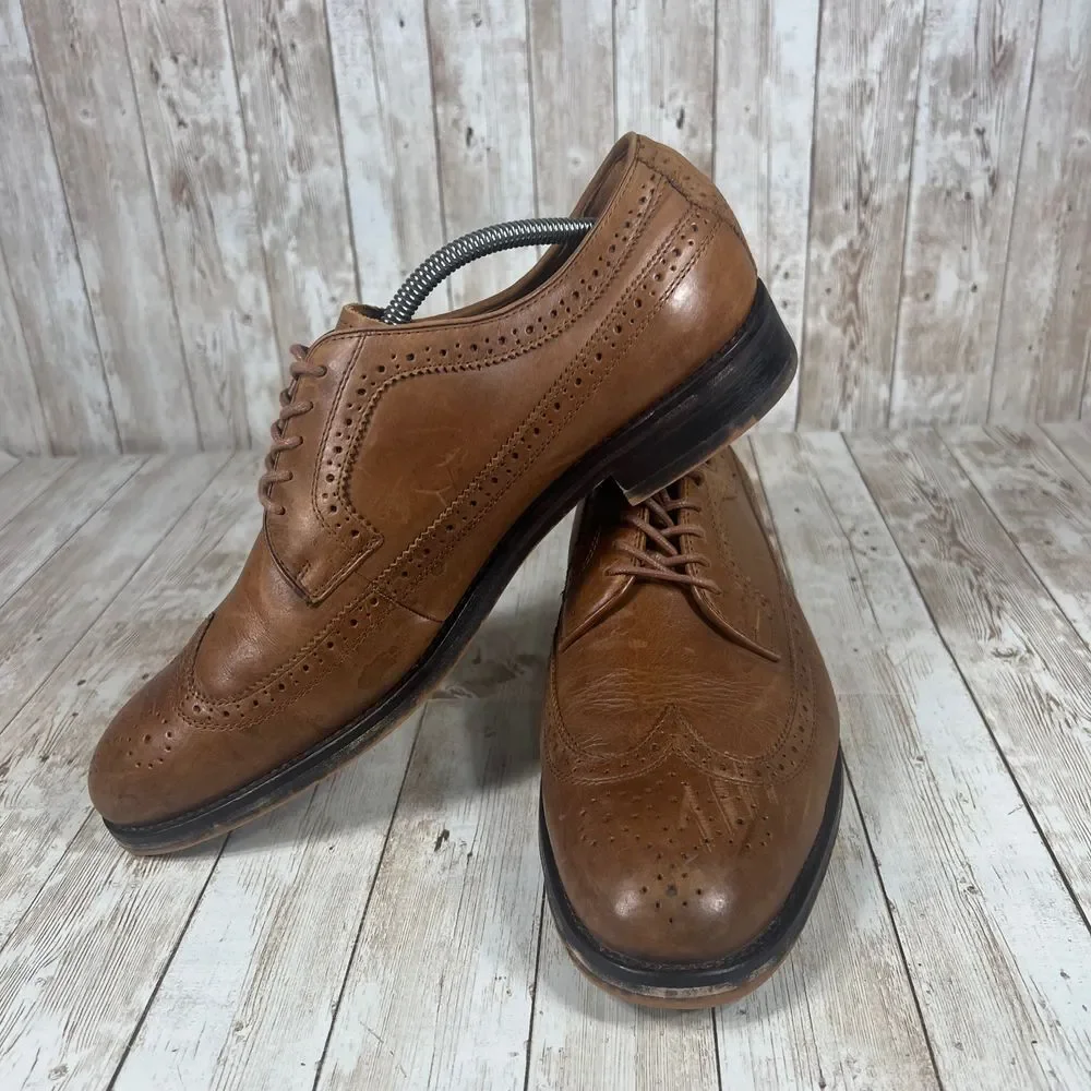 Polo Ralph Lauren long wingtip brown leather Oxford‎ Mens 11.5